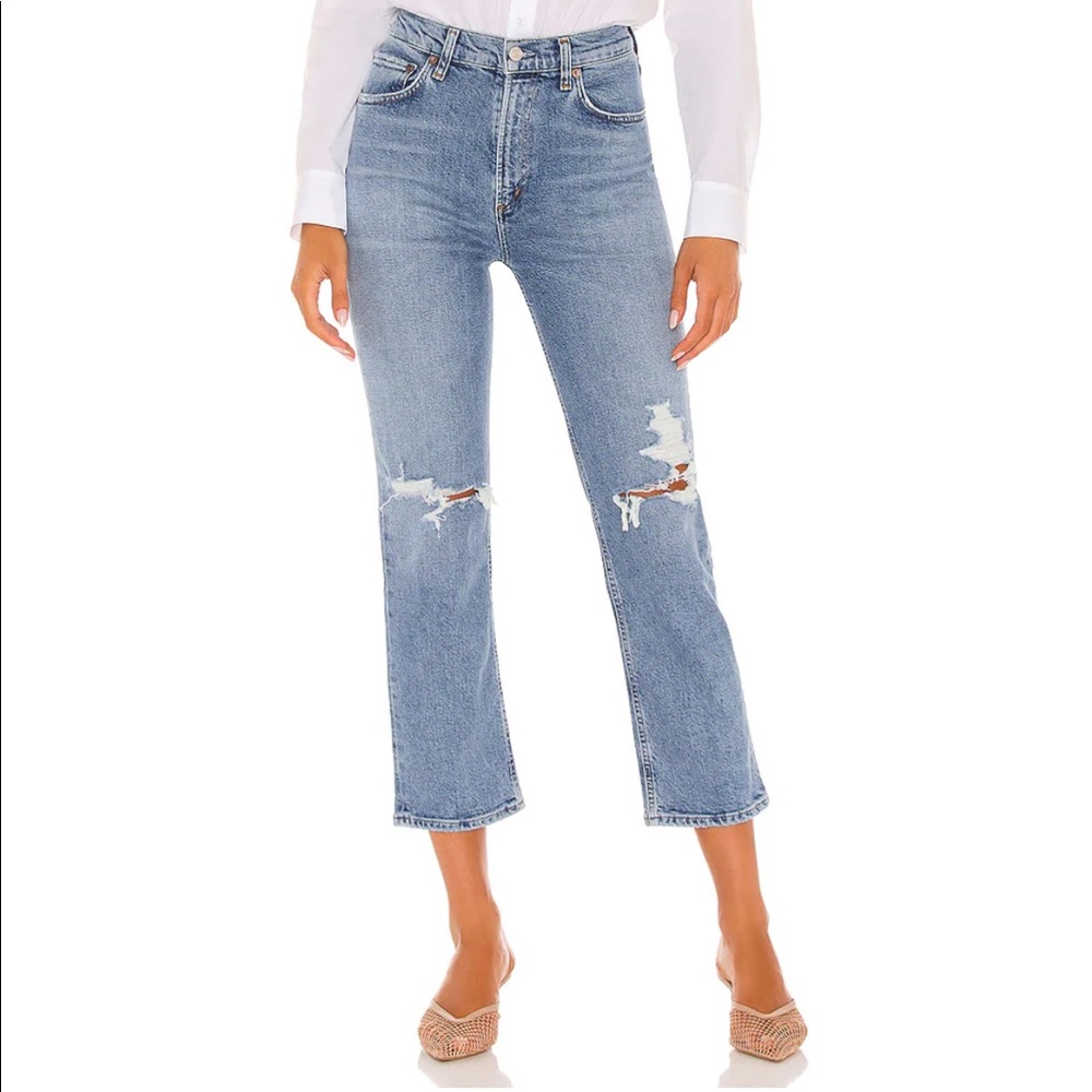 AGOLDE WILDER MID RISE STRAIGHT ANKLE JEAN IN WHIPLASH SIZE 27